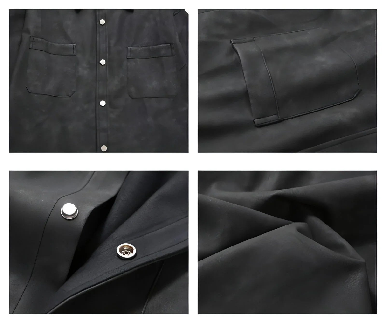 Retro Street Style Washed-out PU Leather DressShirt Men - Which Mark