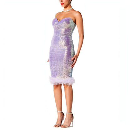 Hip-wrapped Fashion Tube Top Dress Women - Which Mark