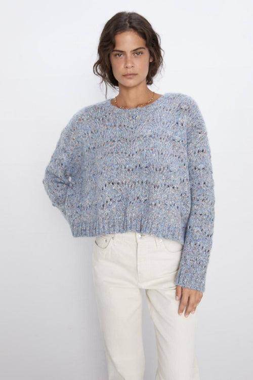 Loose hollow pullover round neck thin sweater short sweater women - Which Mark