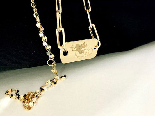 18k gold angel clavicle chain - Which Mark