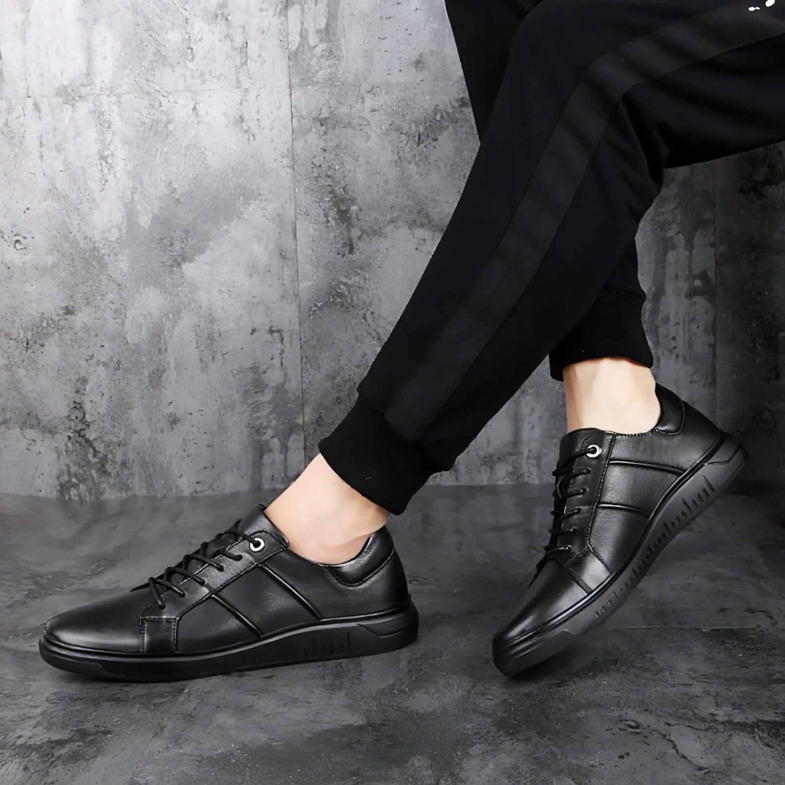 Men's casual fashion breathable top leather shoes - Which Mark