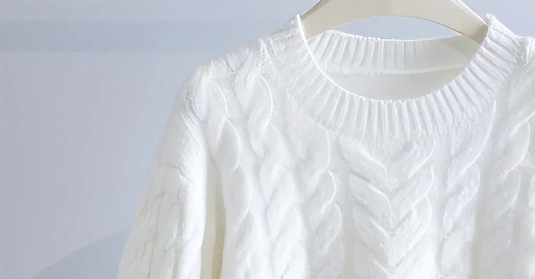 Cable-knit Sweater Women's Design Sense Loose - Which Mark