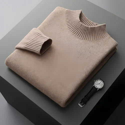Mock Neck Sweater Men's Pure Wool - Which Mark