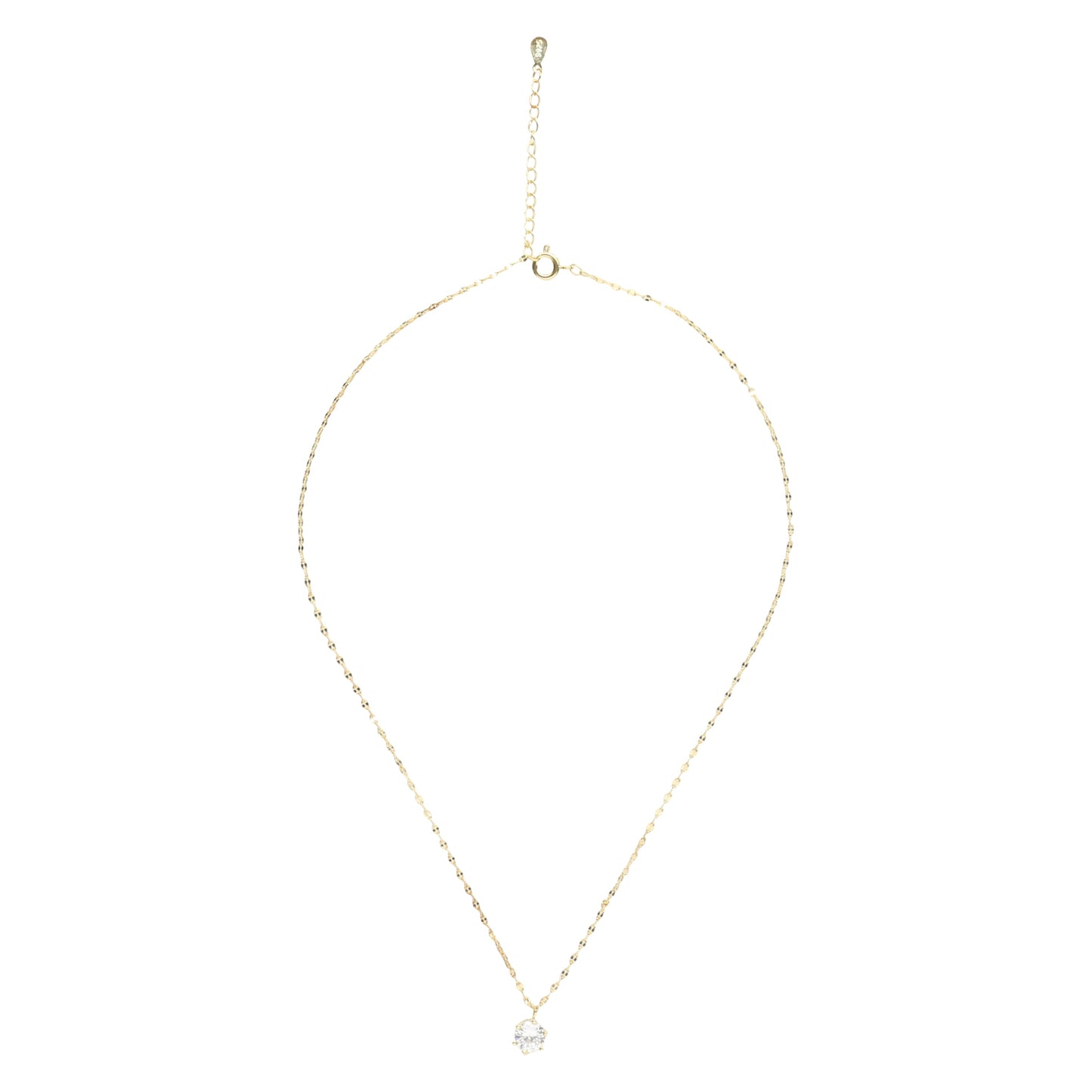 14K Gold Plated Solitaire Necklace - Which Mark