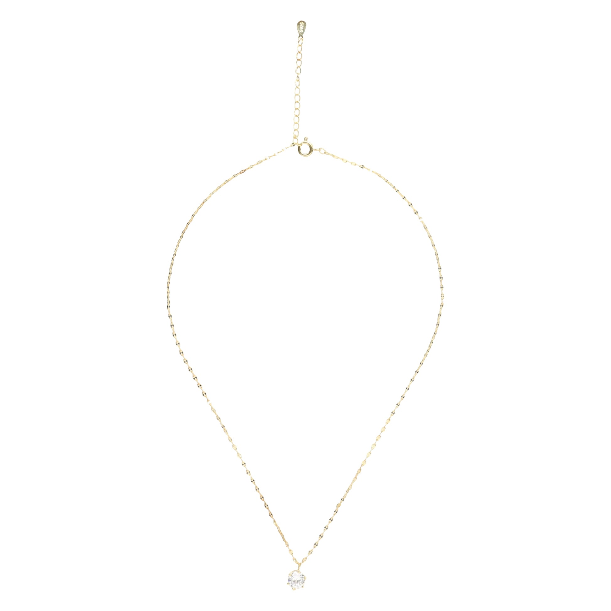 14K Gold Plated Solitaire Necklace - Which Mark
