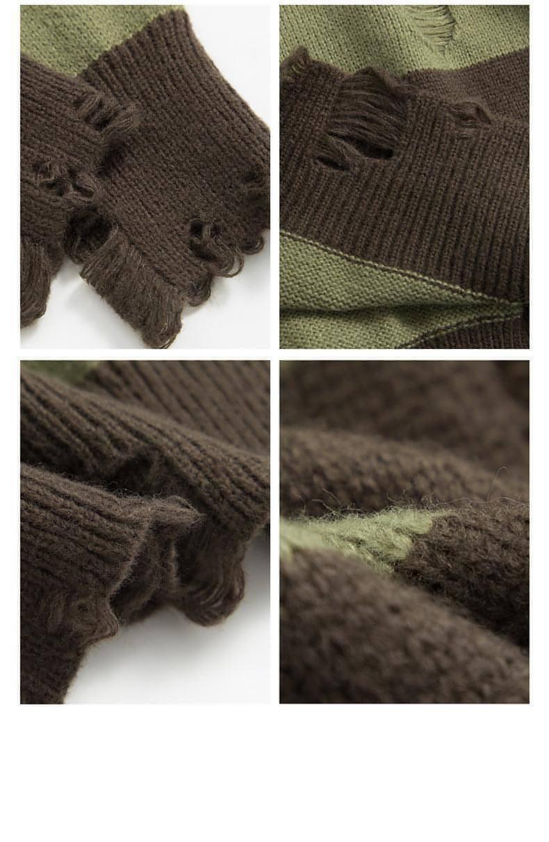 Autumn Hooded Sweater Women Contrast Stripe Thin - Which Mark