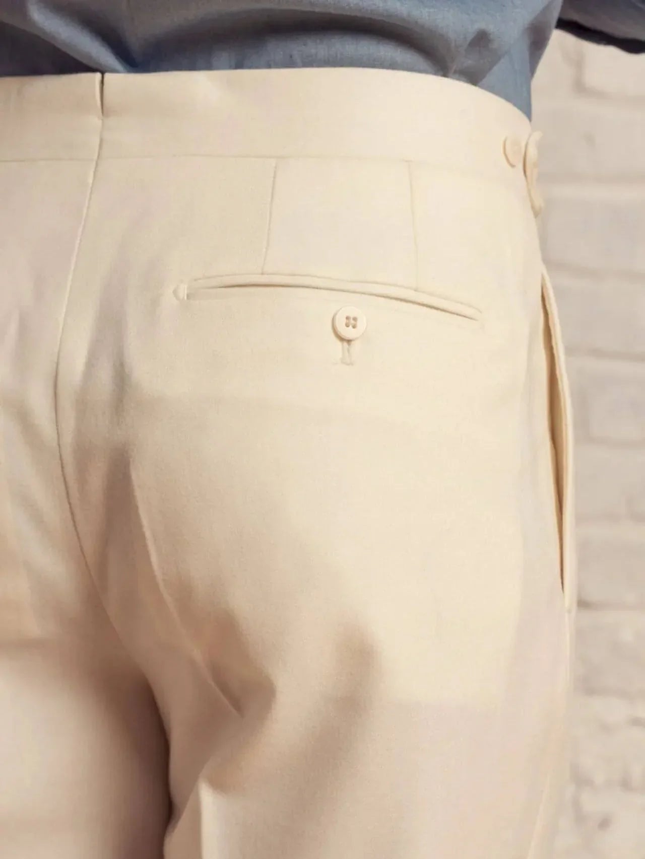 Men's Solid Color Button Pants - Which Mark