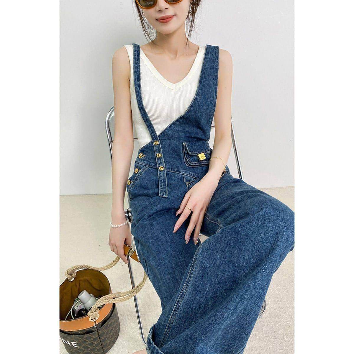 DenimCharm™ – Utility Strap Suspender Jeans - Which Mark