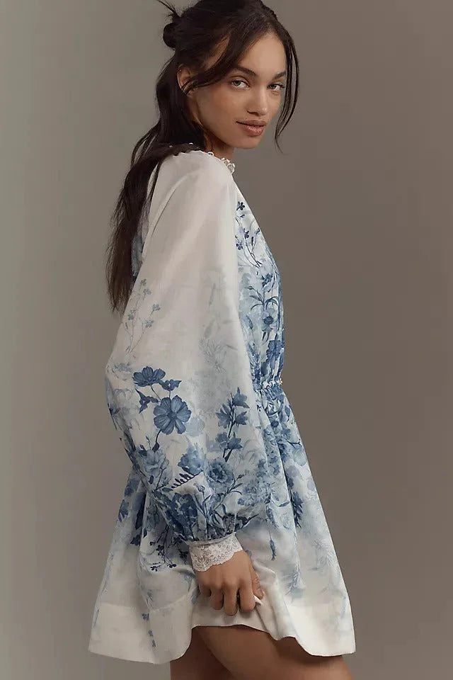 LuneluX™ – Vintage Puff Sleeve Stand Collar Dress - Which Mark