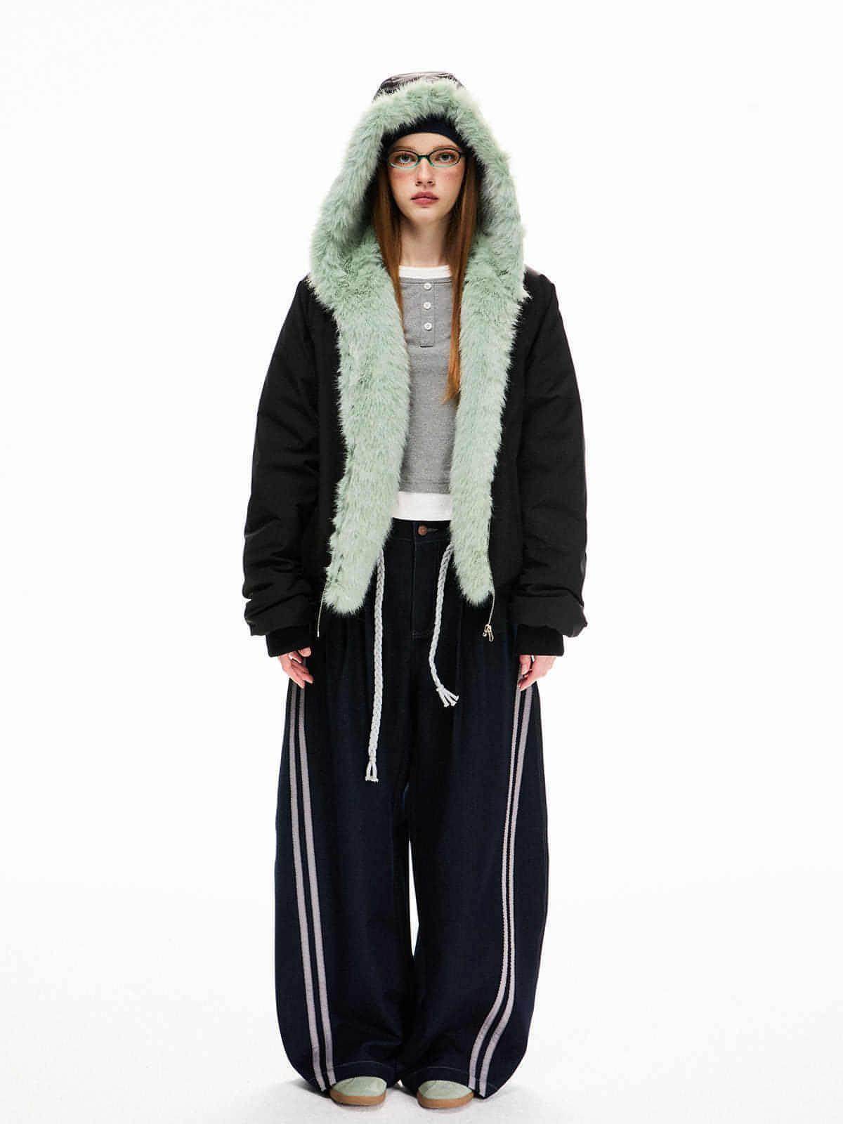 Loose Fleece-lined Warm Parka Cotton Jacket Top Coat For Women - Which Mark