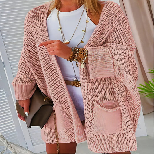New Solid Color Loose Knitted Sweater Mid-length Coat - Which Mark