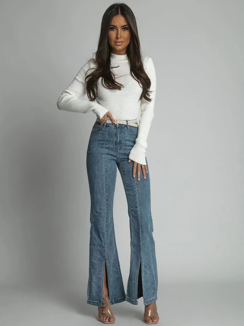 Women's fitted cream turtleneck 3212024 - Which Mark