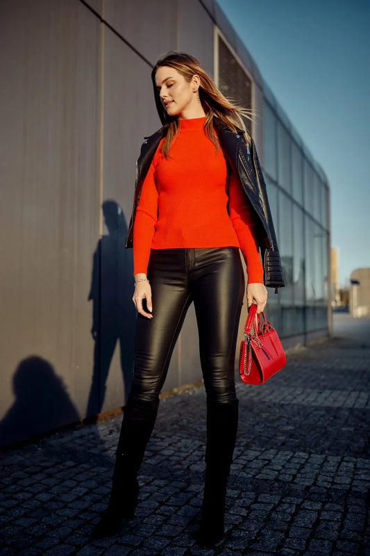 Women's fitted turtleneck neon orange 3212024 - Which Mark
