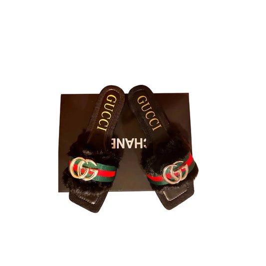 Women's Fashion Fur Slide Sandals - Which Mark