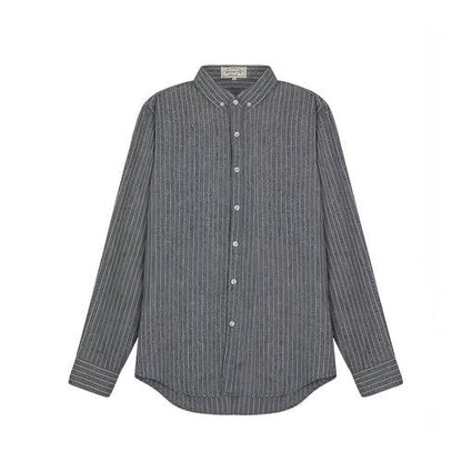 Spring And Autumn Vintage Striped Shirt Men - Which Mark
