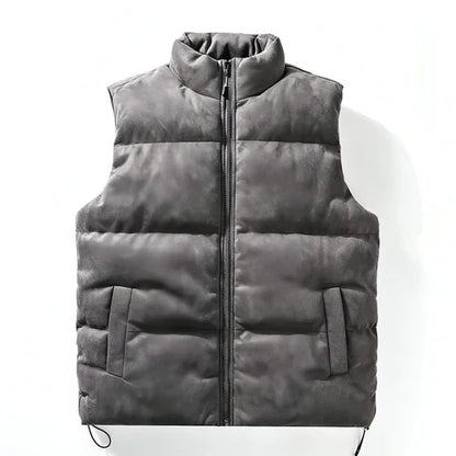 Simple Stand-up Collar Cotton-padded Clothes Vest For Men - Which Mark