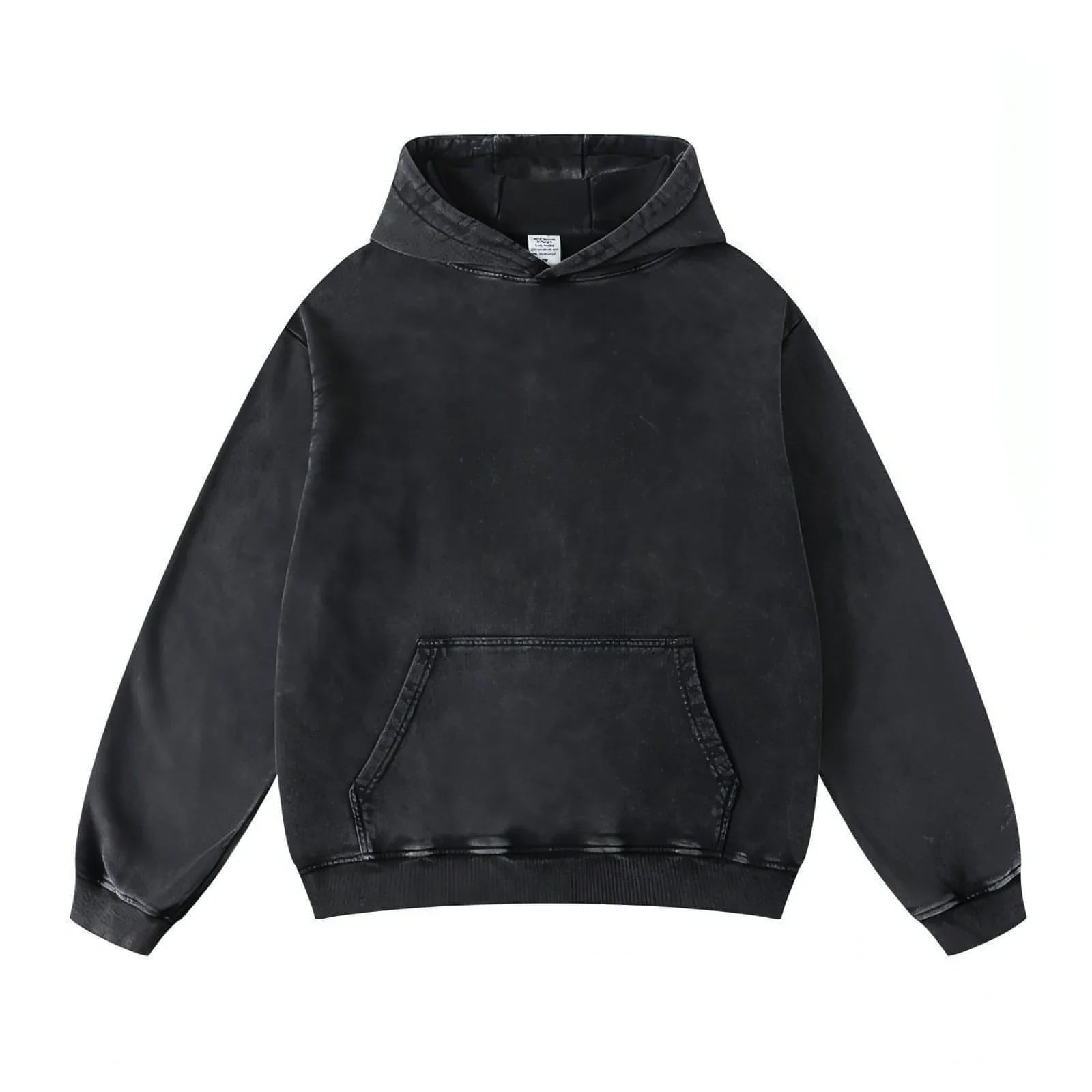 Thickened Washed Old Gradient Solid Color Batik Hooded Sweater For Men - Which Mark