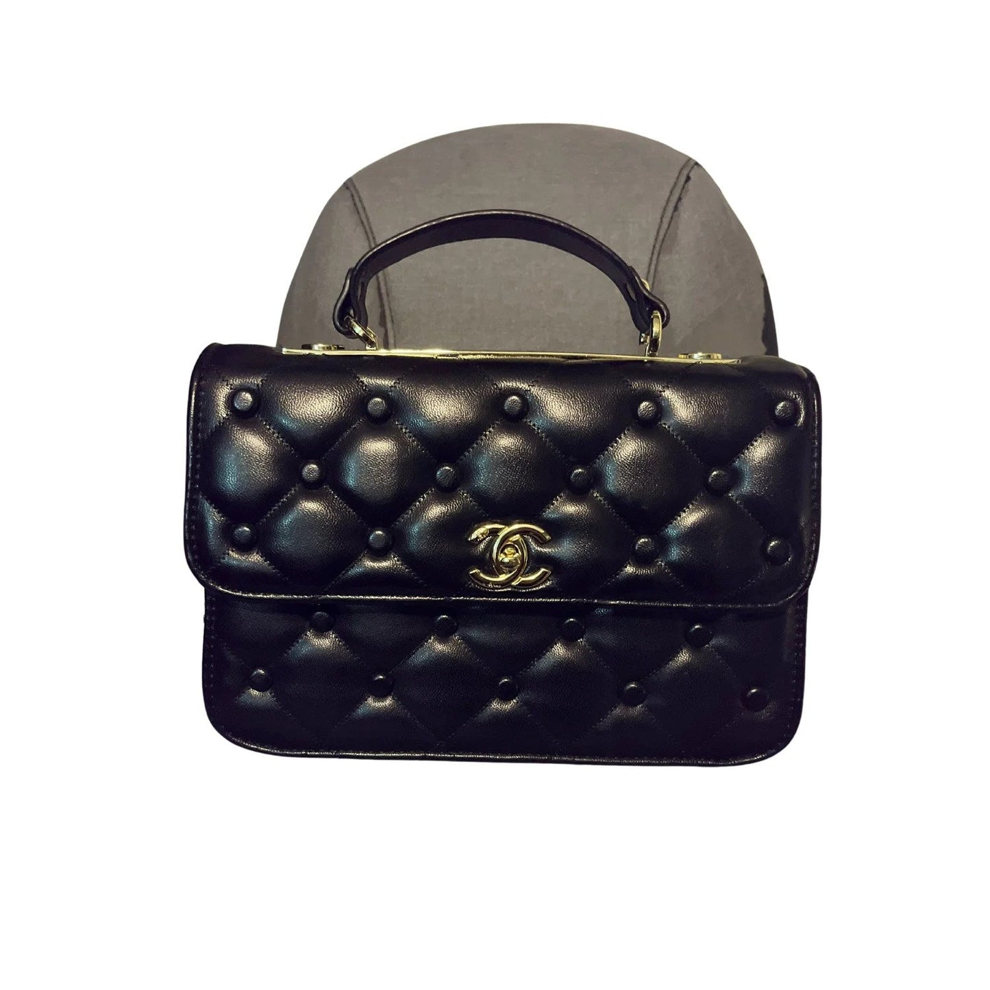 Classic Flap with Top Handle Black Cross Body Bag - Which Mark