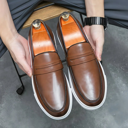 Plus Size Board Shoes Male Business Casual Leather Shoes Men - Which Mark