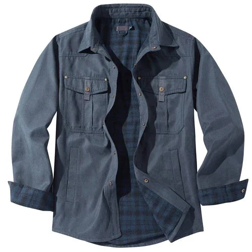 A.1 Lapel Plaid Flannel Casual Retro Western Style Jacket Men - Which Mark