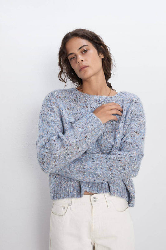 Loose hollow pullover round neck thin sweater short sweater women - Which Mark