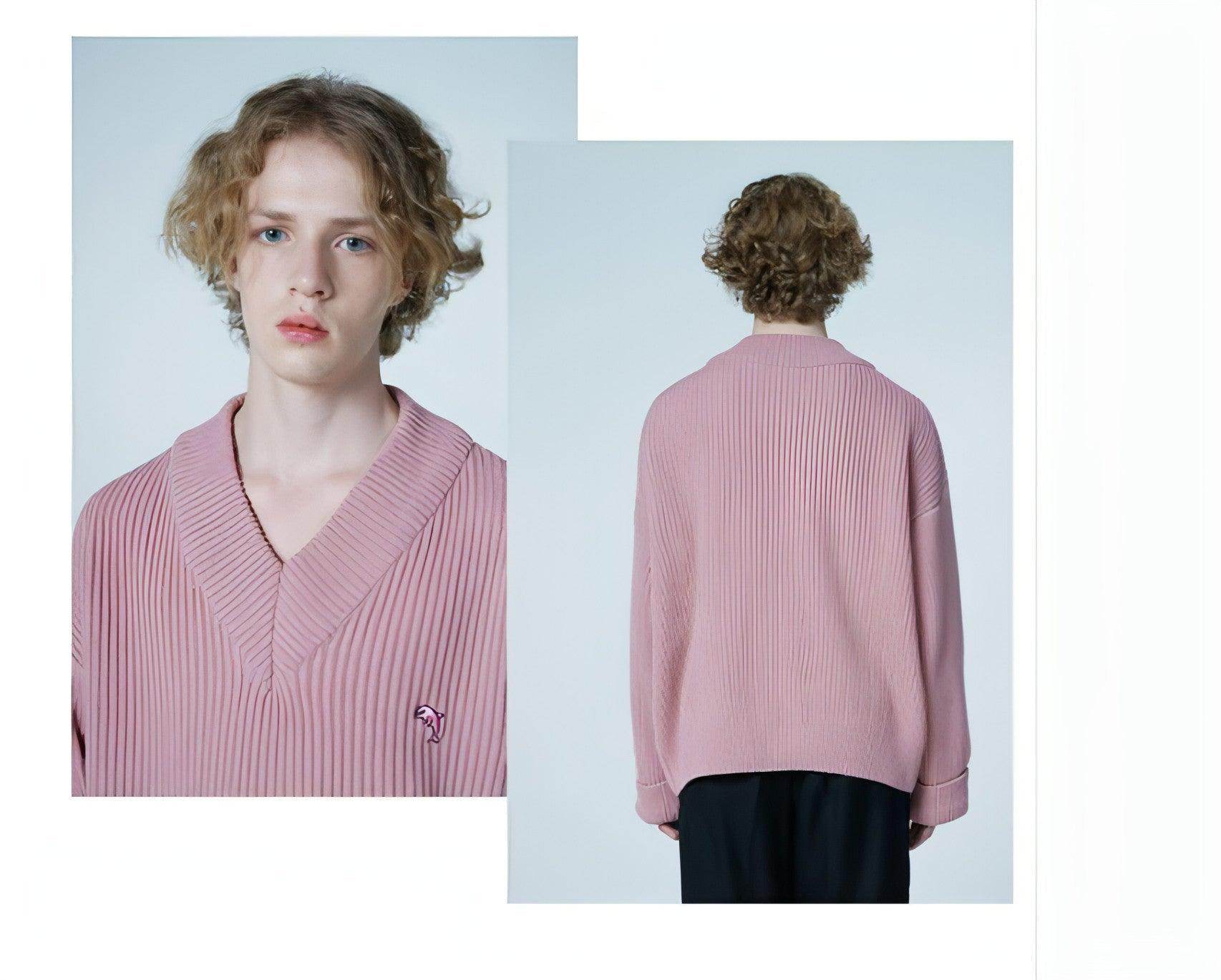 New V-neck Sweater Women Loose-fitting Outer Top - Which Mark