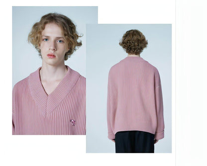 New V-neck Sweater Women Loose-fitting Outer Top - Which Mark