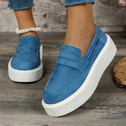 New Loafers Platform Round Toe Slip-on Shoes For Women Outdoor Casual - Which Mark