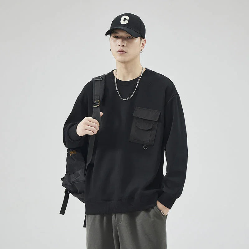 Men's Autumn Loose Round Neck Sweater - Which Mark
