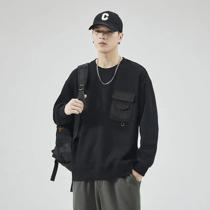 Men's Autumn Loose Round Neck Sweater - Which Mark