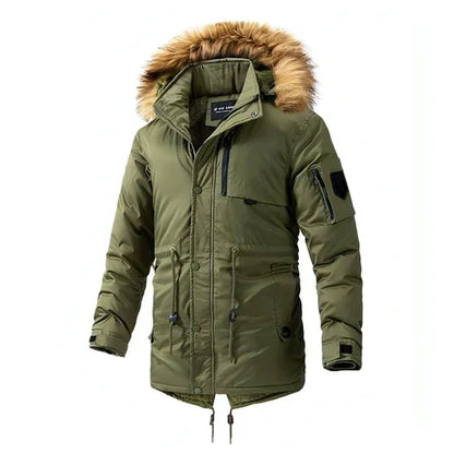 Zipper Solid Color Regular Brown Extra Thick Men 's Jacket - Which Mark