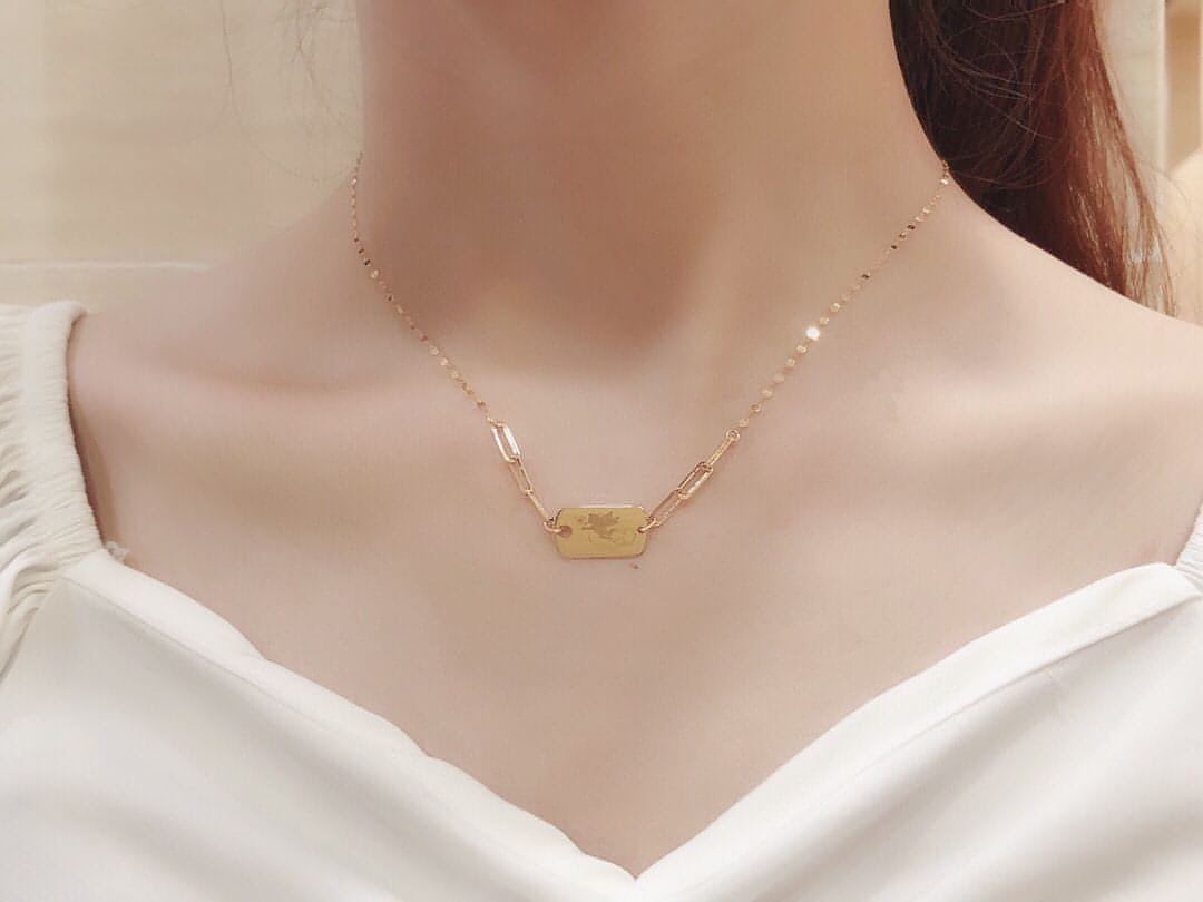 18k gold angel clavicle chain - Which Mark