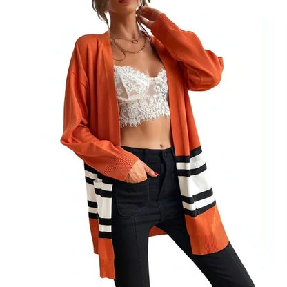 Women's Thin Loose And Thin Knitted Long-sleeved Sweater Coat - Which Mark