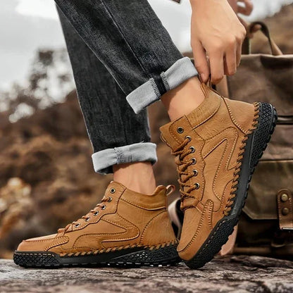 Winter Plush Insulated High Top Leather Shoes Men - Which Mark