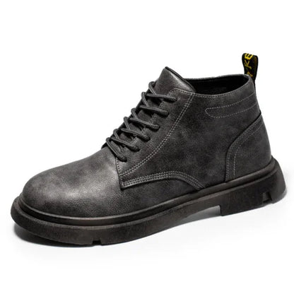 Men's Shoes High-top Sleeve Men's Leather Boots Cowhide British Retro - Which Mark