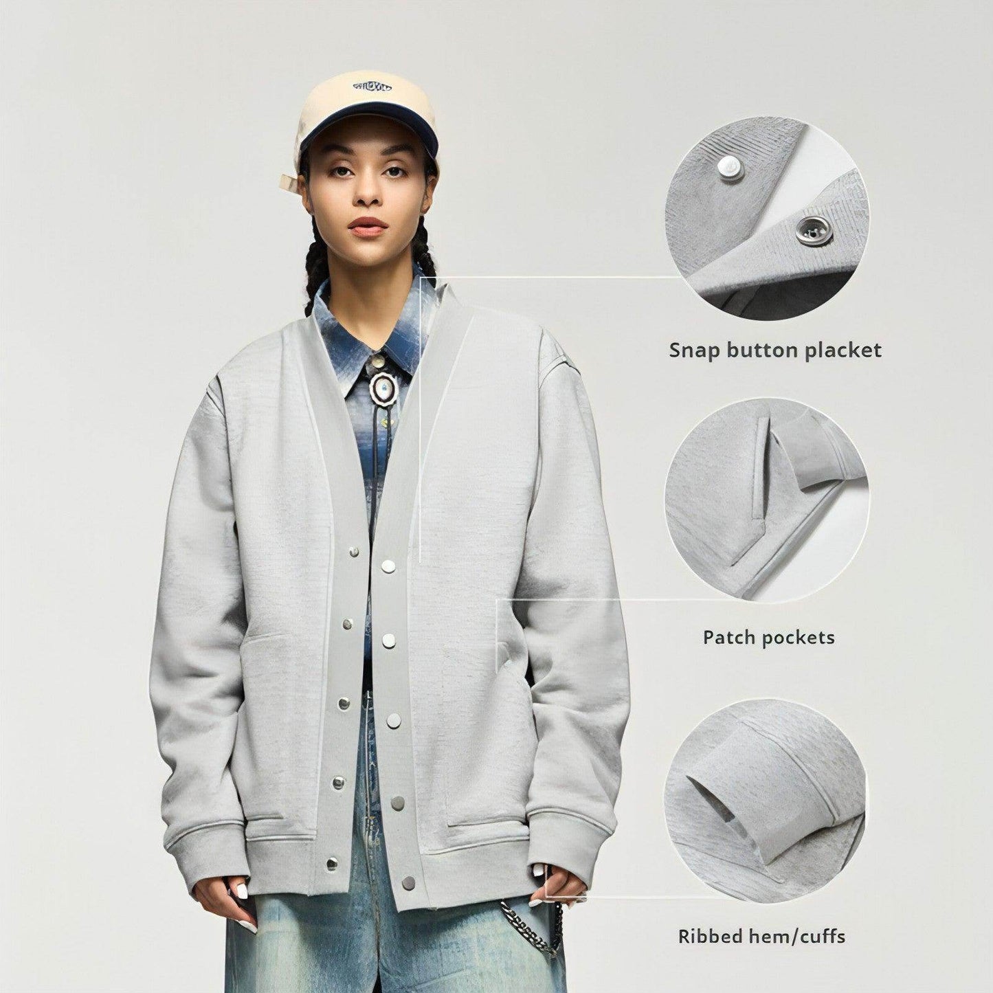 Flame Single-layer Fleece-lined Cardigan Coat Loose-fitting Casual - Which Mark