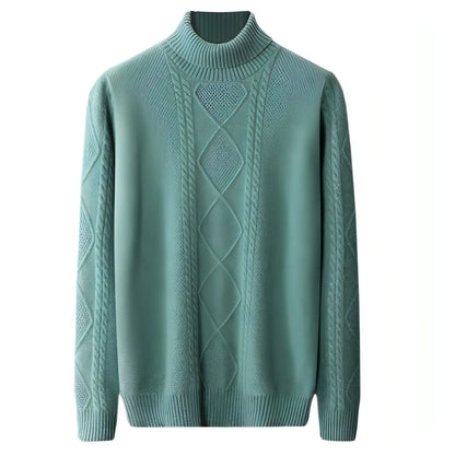 Men's Lapel High Collar Thick Loose Casual Knitted Sweater - Which Mark