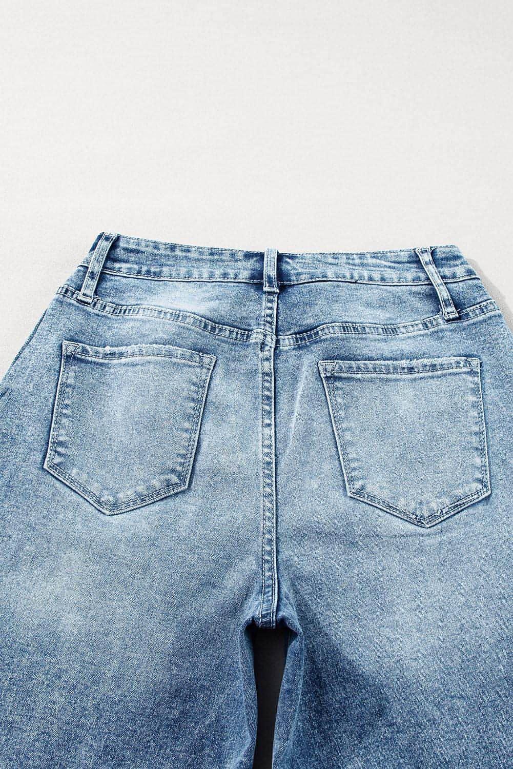 Dusk Blue Central Seamed Wide Leg High Waist Jeans - Which Mark