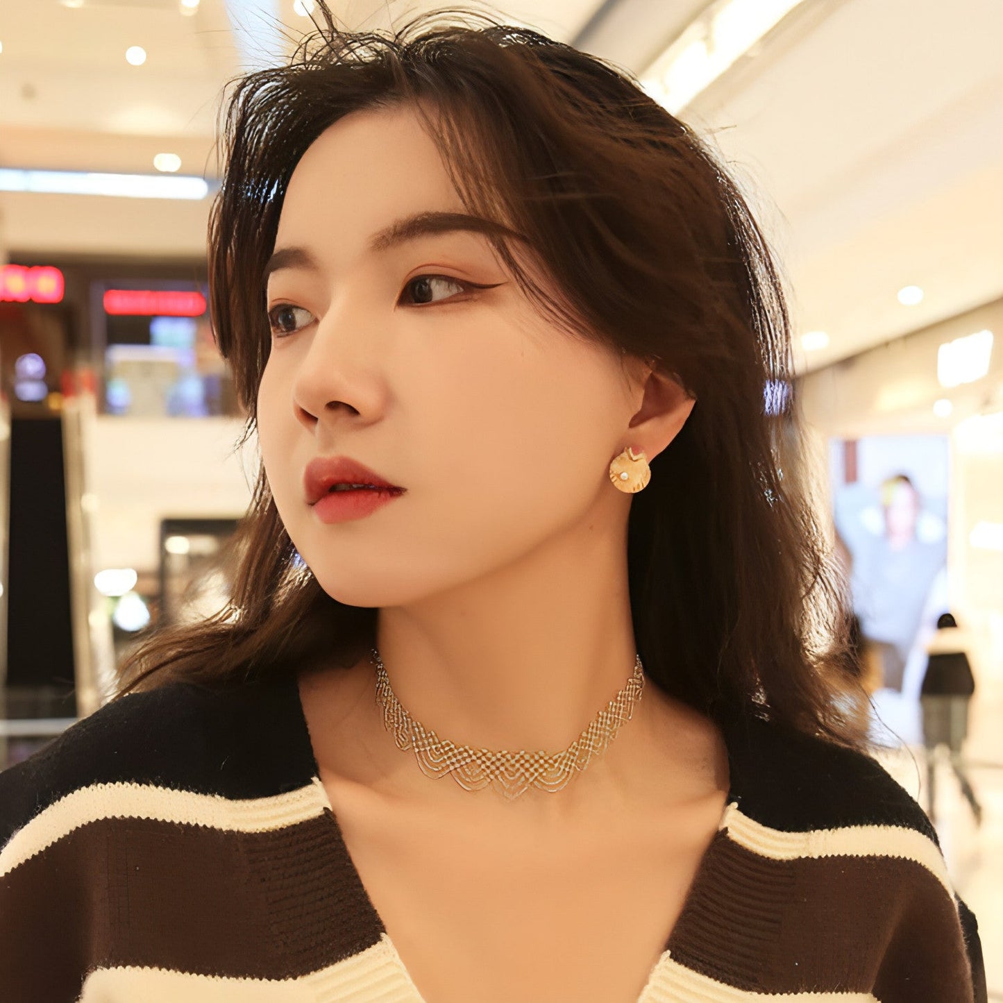 Rainbow Woven Gold Tassel Wooden Necklace - Which Mark