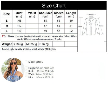 Striped Lapel Sweater Women's - Which Mark
