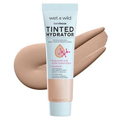 wet n wild Bare Focus Tinted Hydrator Matte Natural Finish, Oil-Free Tinted Face Moisturizer Makeup, Hyaluronic Acid, Squalane, Sheer To Medium Coverage – Light Medium - Which Mark