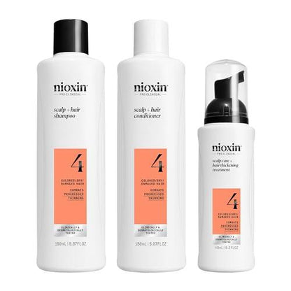 Nioxin Scalp + Hair Thickening System Kits | For Natural, Colored, & Damaged Hair with Light to Progressed Thinning | Strengthen & Boost Hair Density with Niacinamide & Biotin | Trial Size | 1 Month Supply - Which Mark