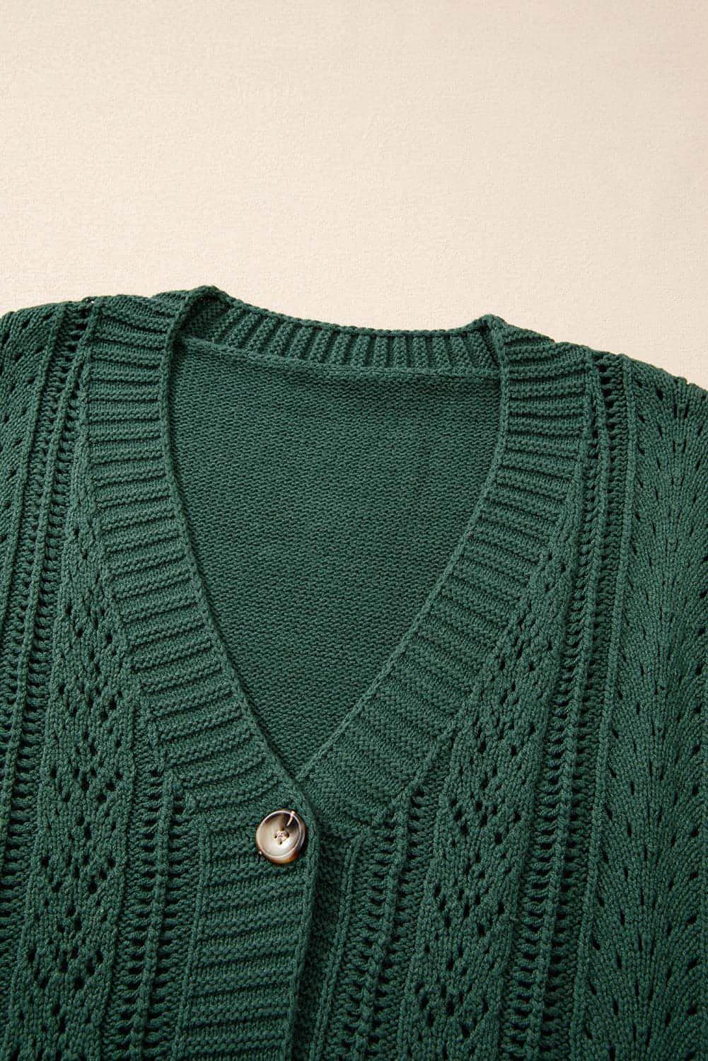 Canton Open Knit Drop Shoulder Sweater Cardigan - Which Mark