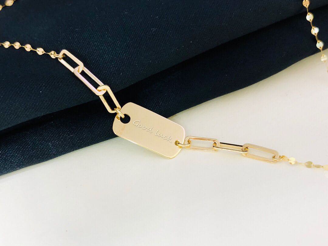 18k gold angel clavicle chain - Which Mark