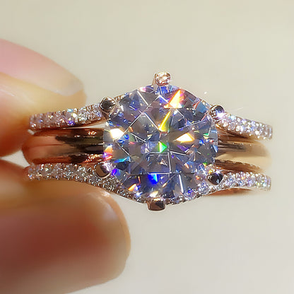 Versatile Elegance: 18K Gold Moissanite Ring Duo - Which Mark