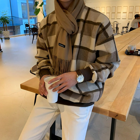 Plush Plaid Sweater Men's - Which Mark