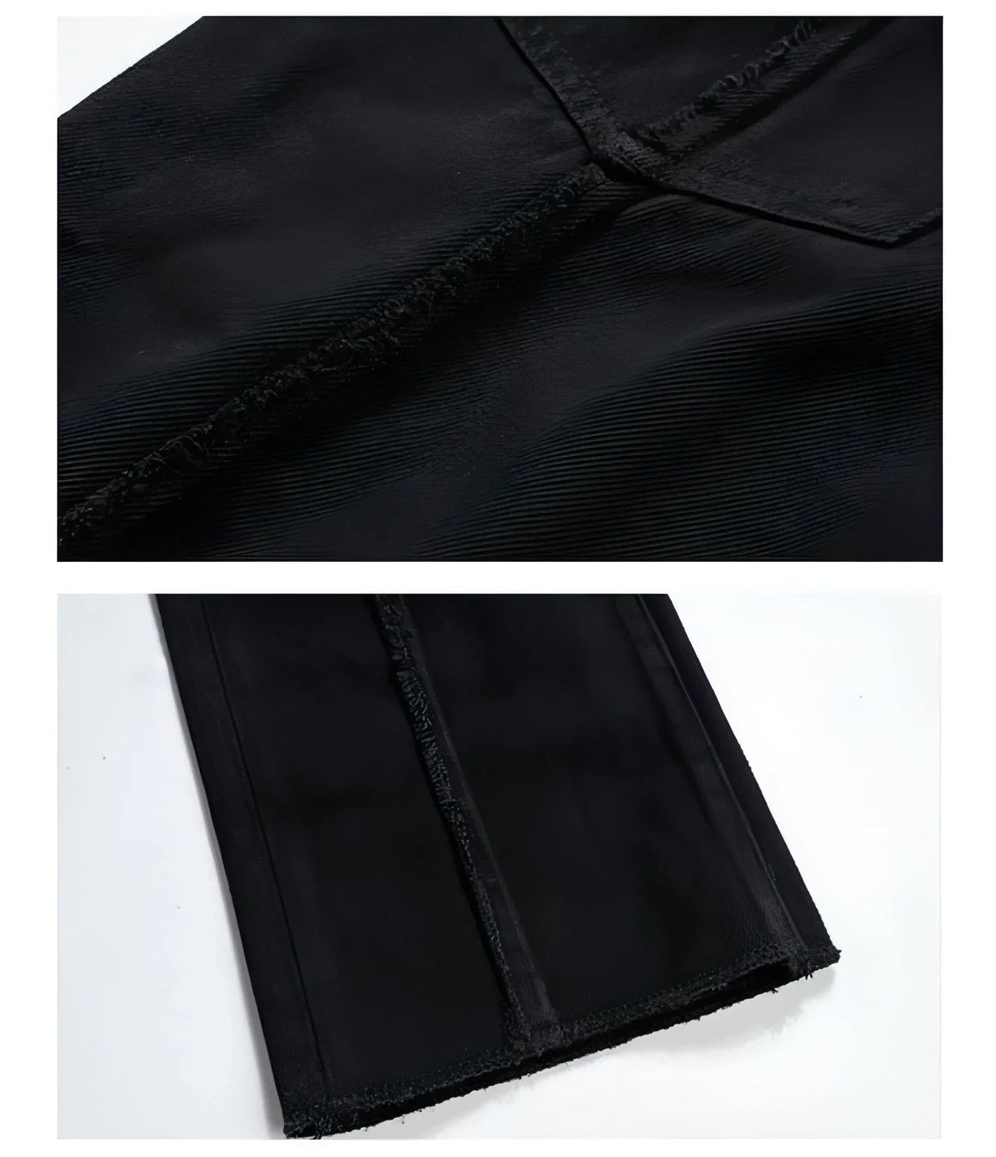 UrbanEase™ High Street Dark Solid Black Vintage Jeans Men - Which Mark