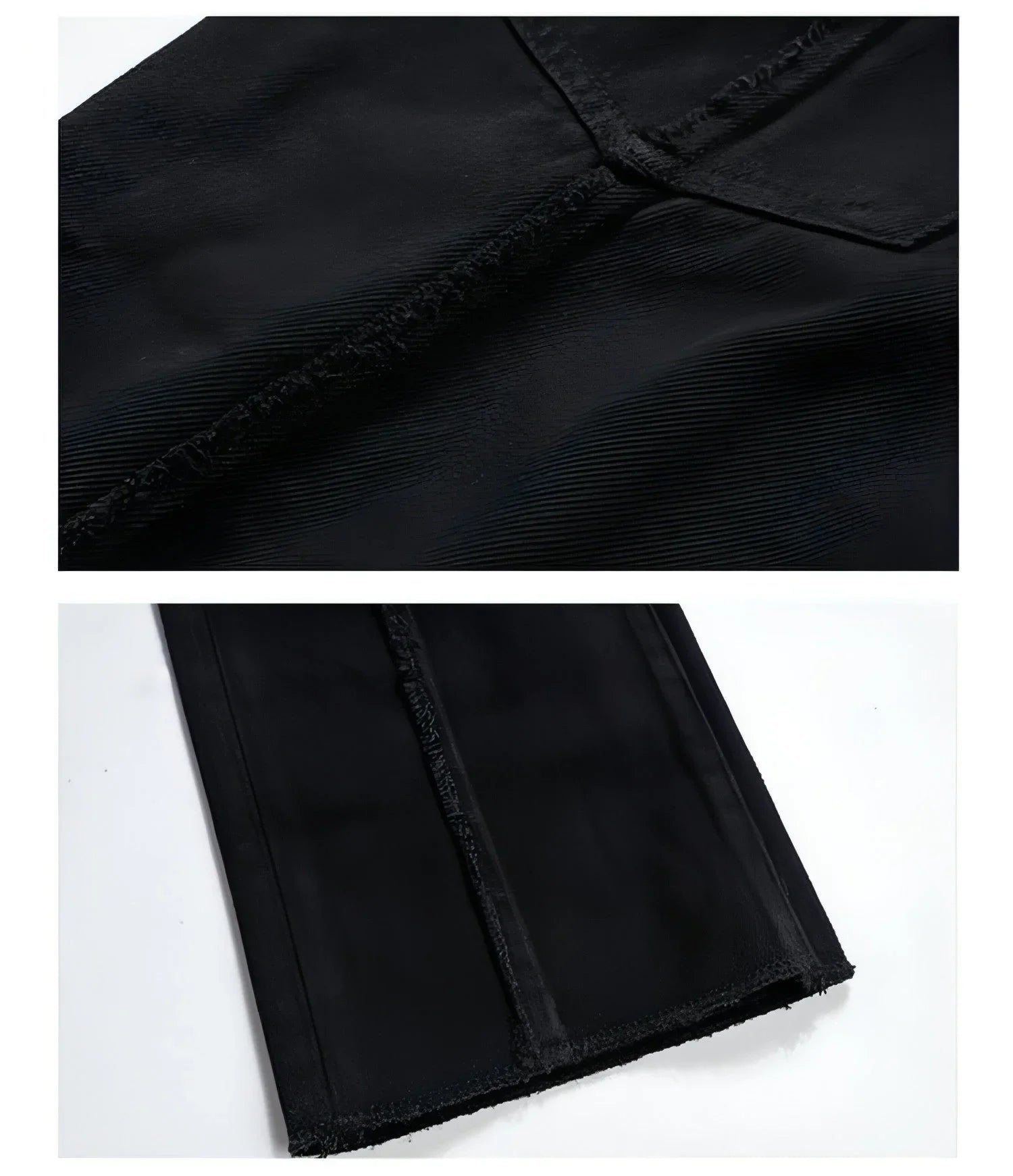UrbanEase™ High Street Dark Solid Black Vintage Jeans Men - Which Mark