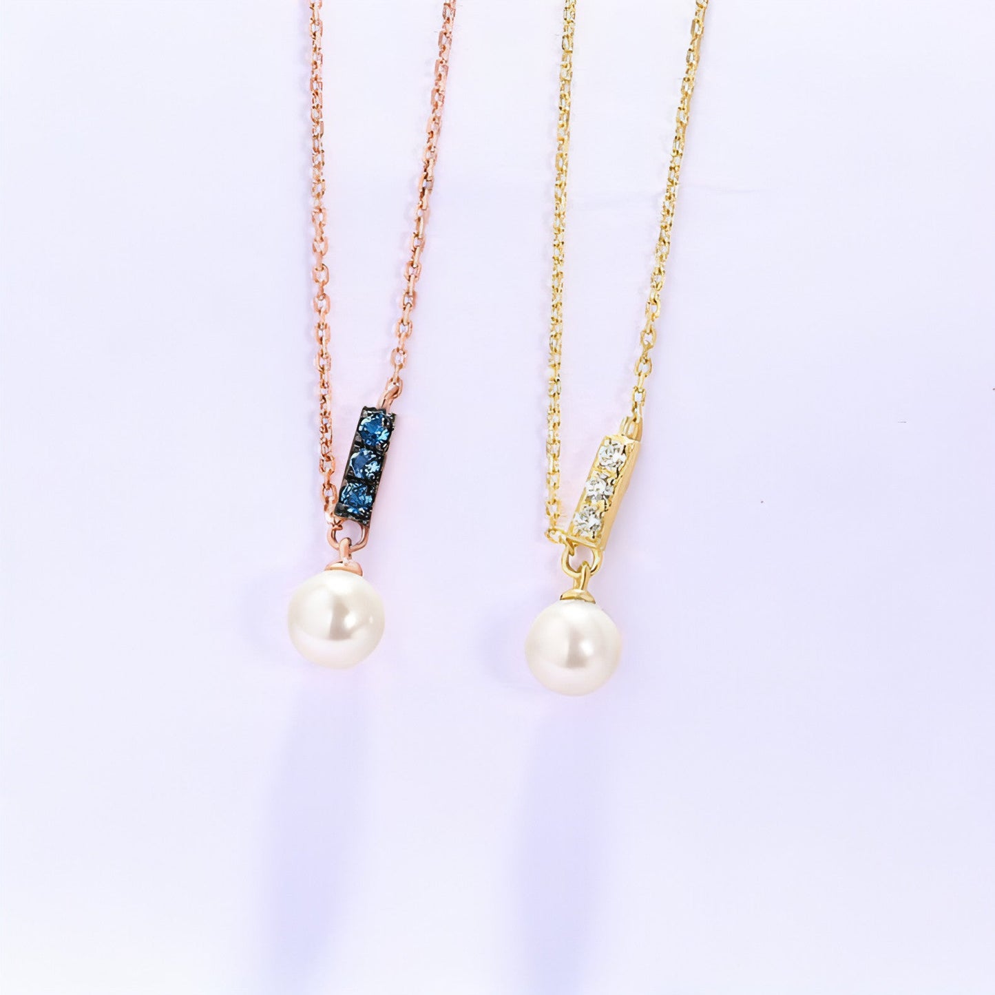 14K Rose Gold Jewelry New Korean Pearl Necklace Pendant all-match gold - Which Mark
