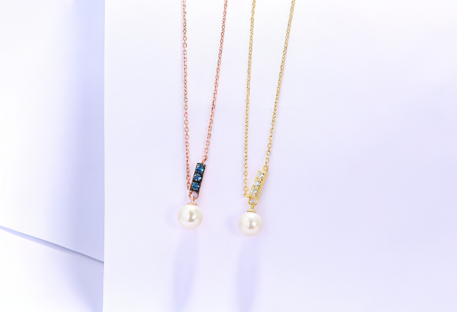 14K Rose Gold Jewelry New Korean Pearl Necklace Pendant all-match gold - Which Mark